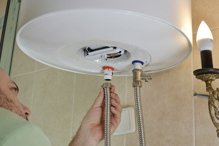 Installing Pipes Hot Cold Water Boiler Bathroom
