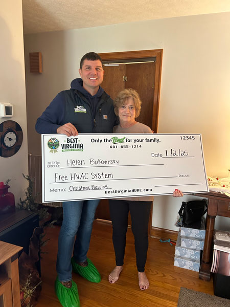 People holding free HVAC system check