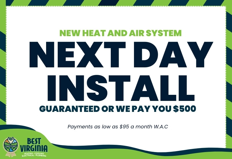 Best Virginia Next Day HVAC install Offer